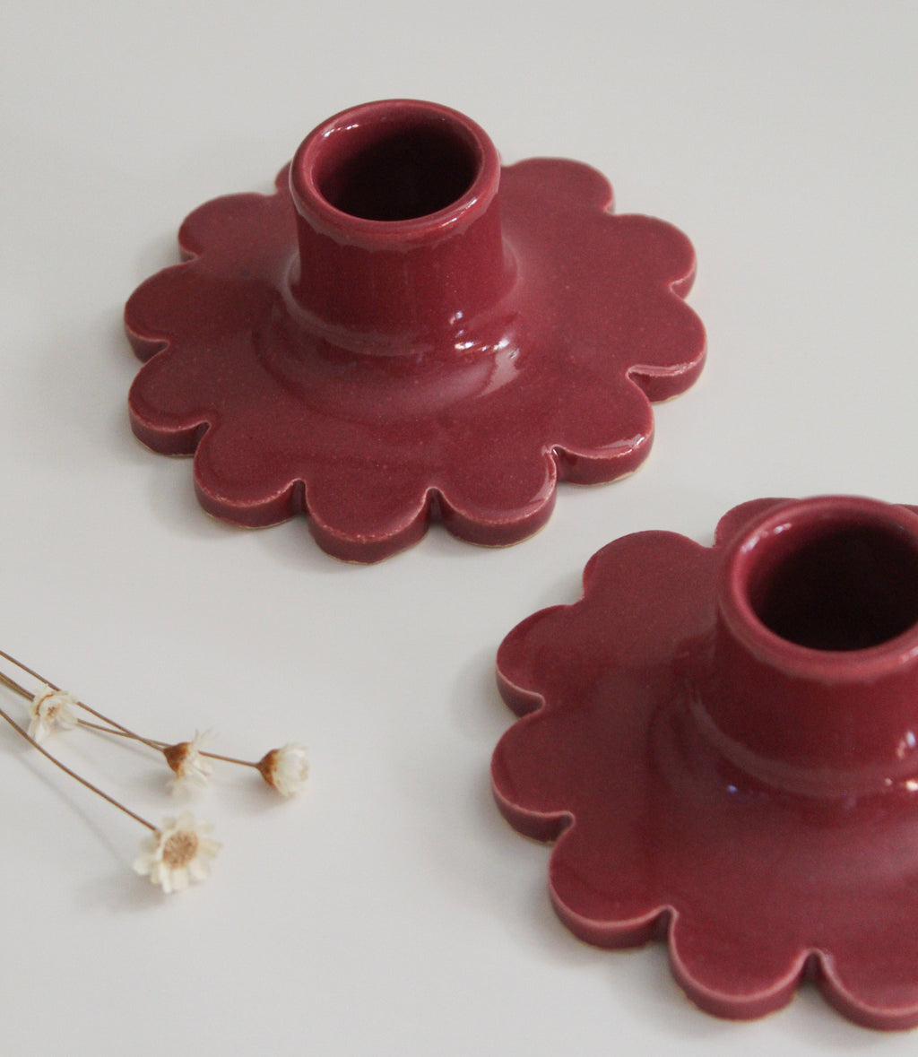 Plum Taper Holder