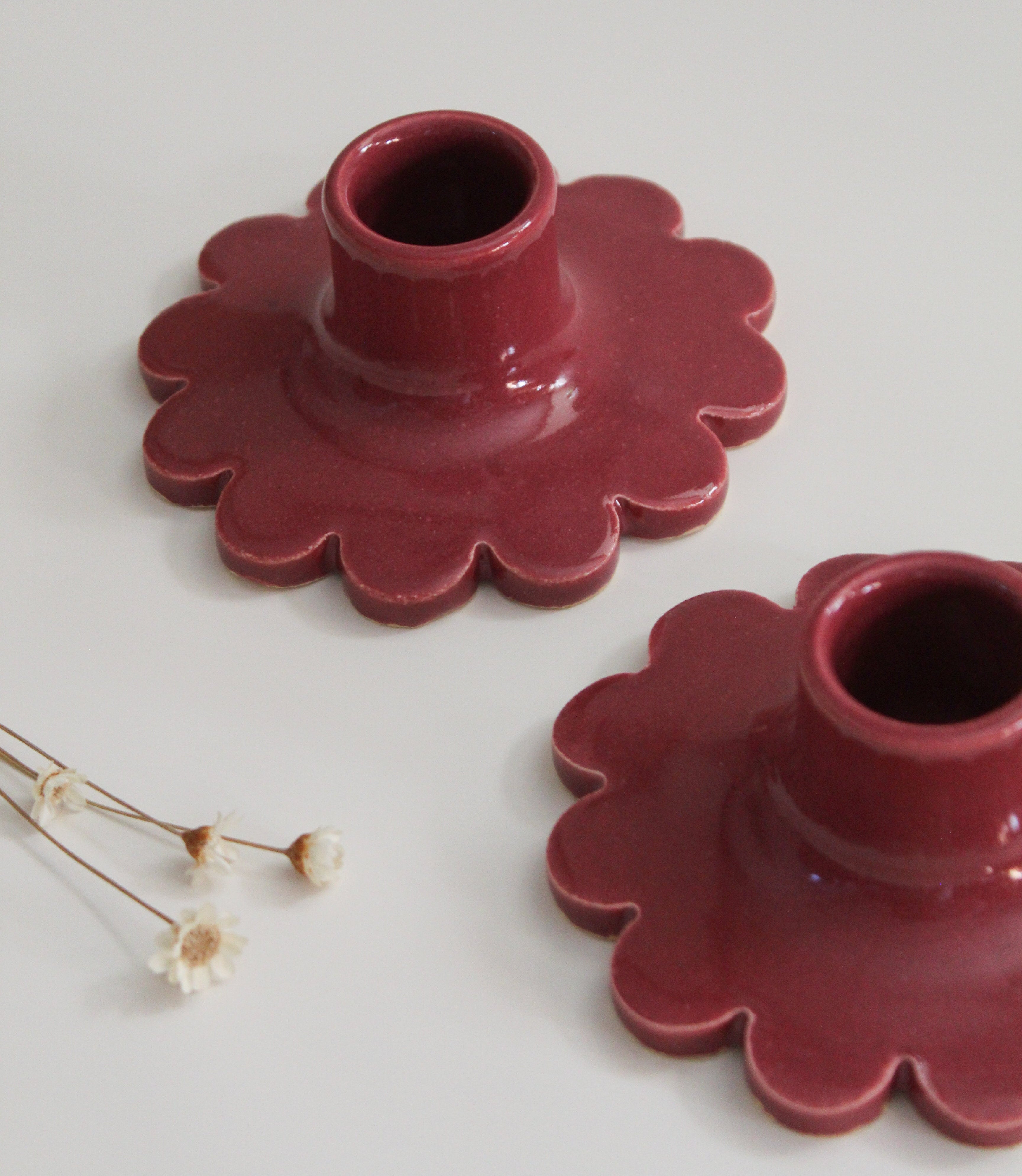 Plum Taper Holder