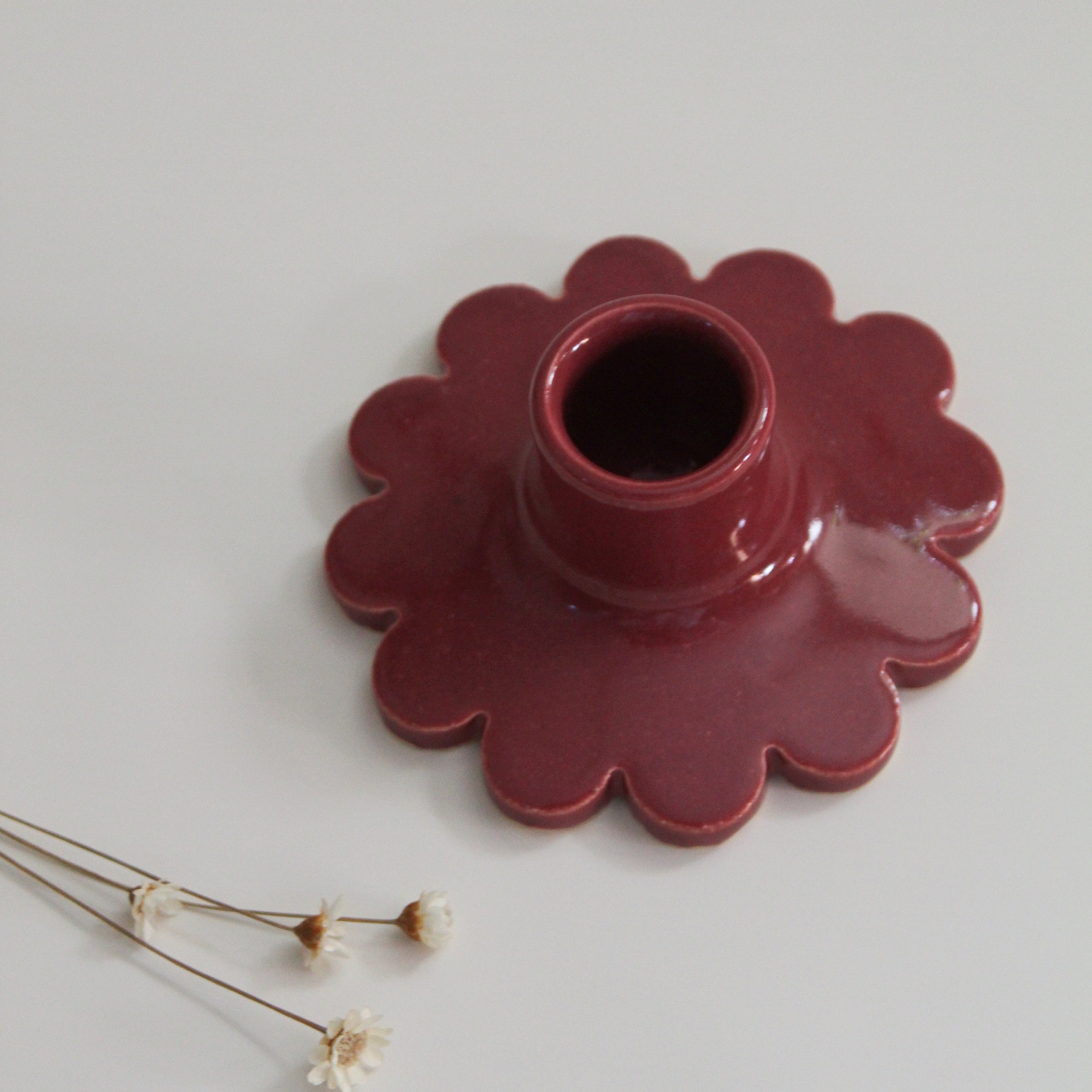 Plum Taper Holder