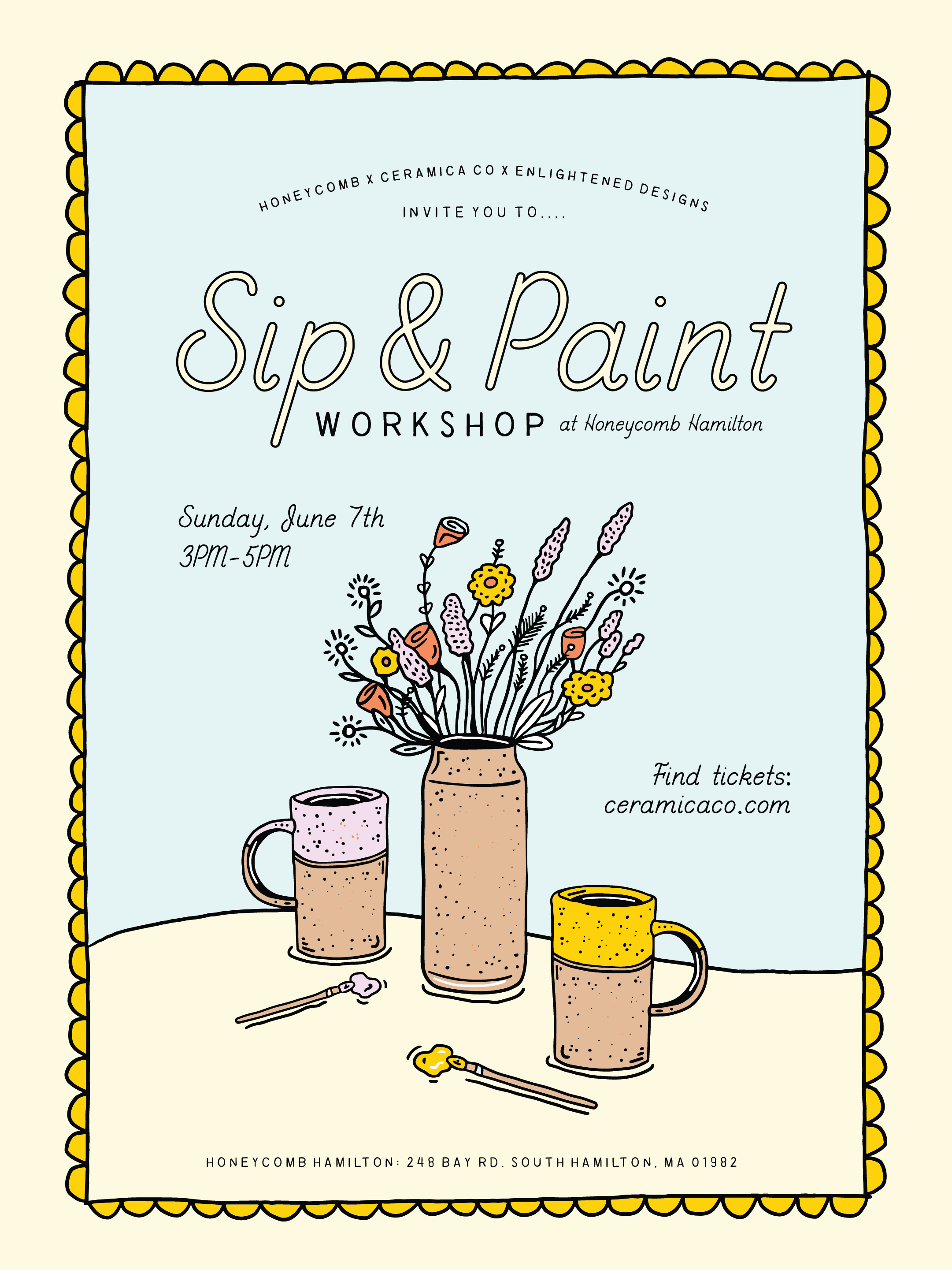 6/7 Sip & Paint Workshop at Honeycomb