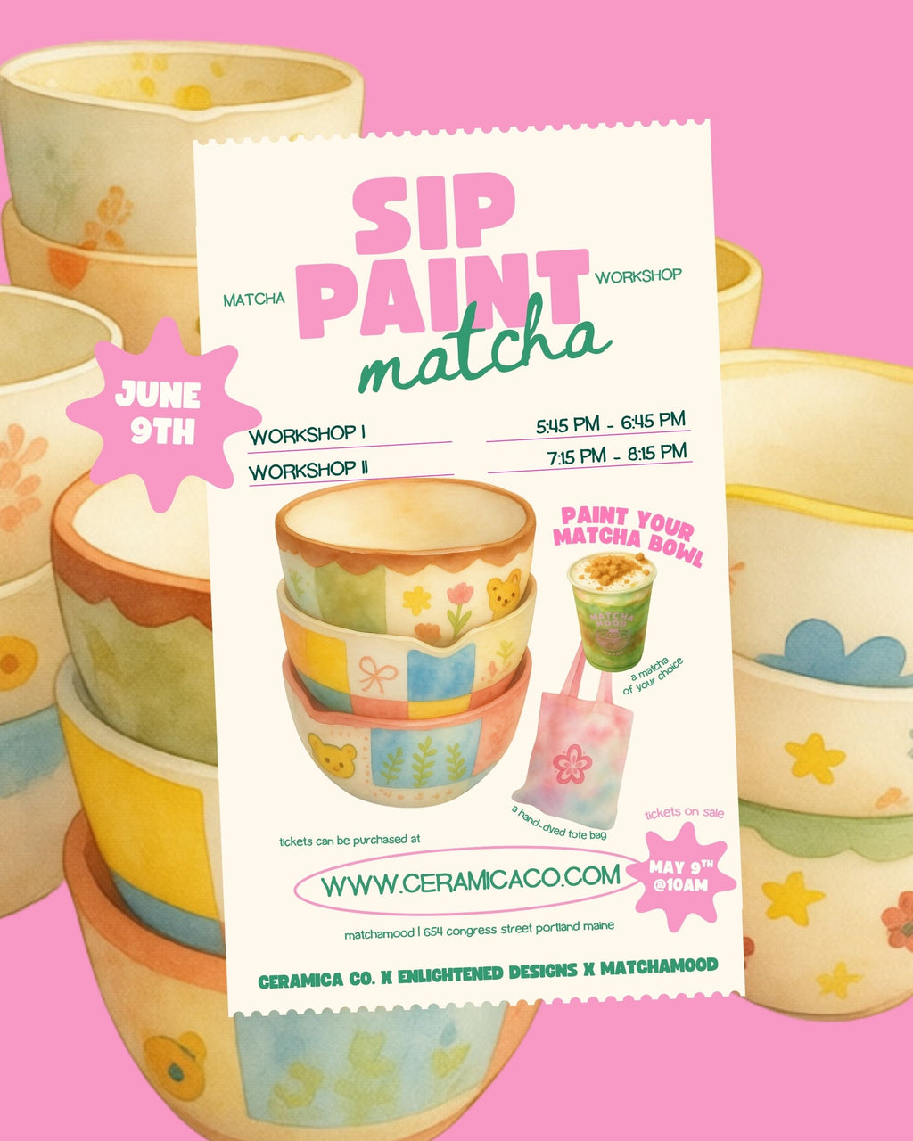 6/9 Sip & Paint Workshop at Matcha Mood (5:45PM-6:45PM)