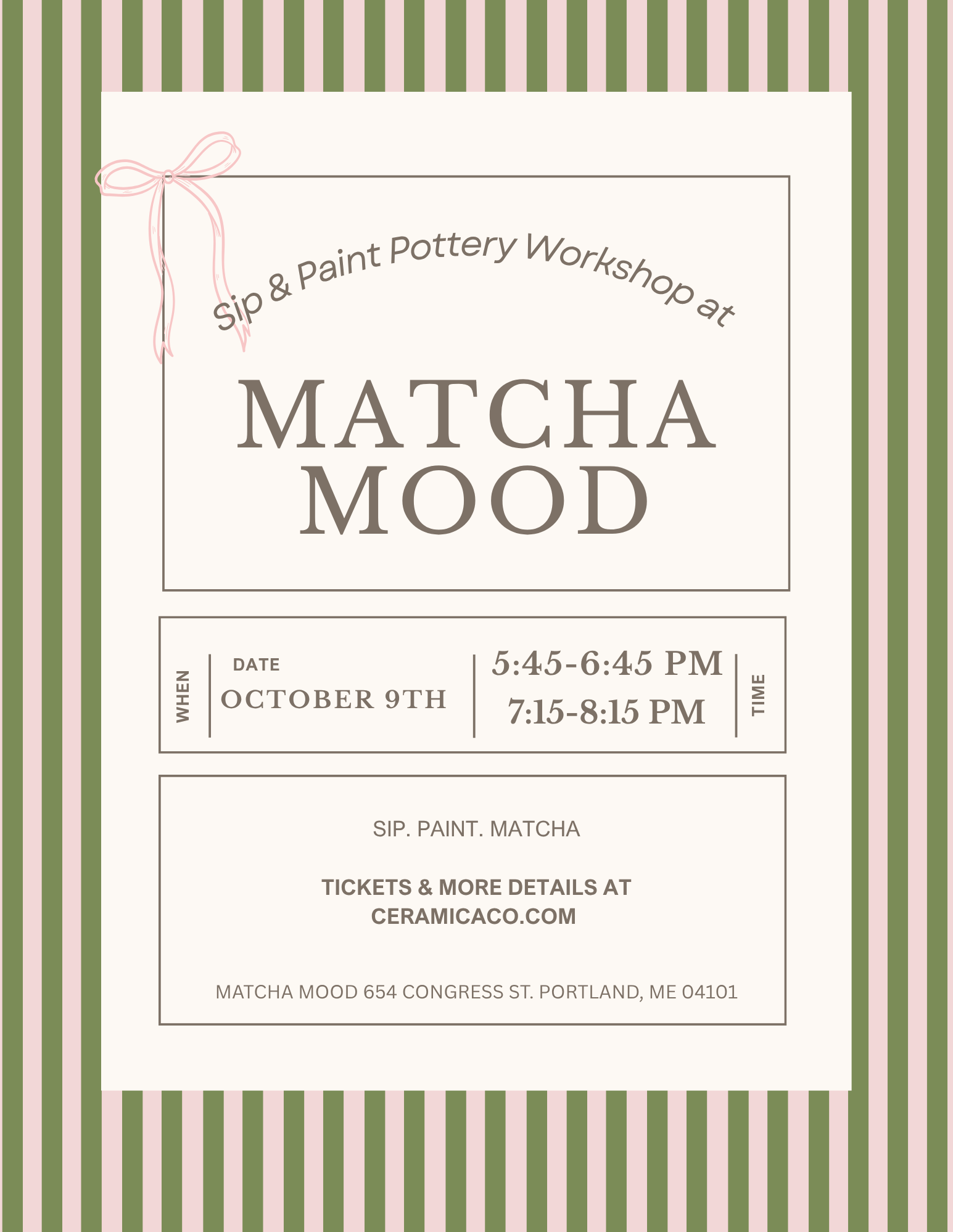 10/9 Sip & Paint Workshop at Matcha Mood (7:15-8:15PM)