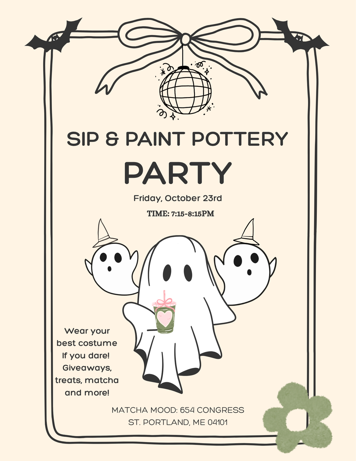 10/23 Sip & Paint Workshop at Matcha Mood (7:15-8:15PM)