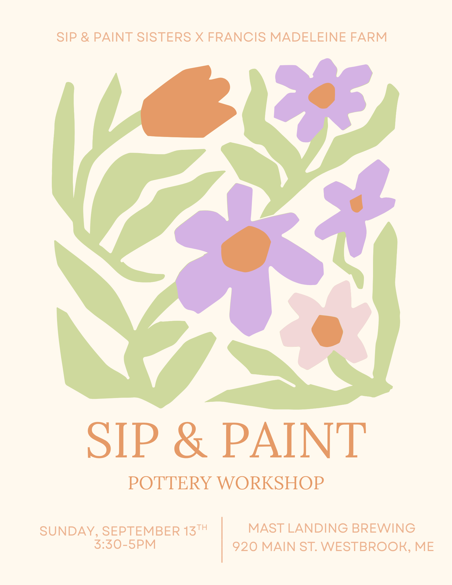 9/13 Sip & Paint Workshop at Mast Landing Brewing
