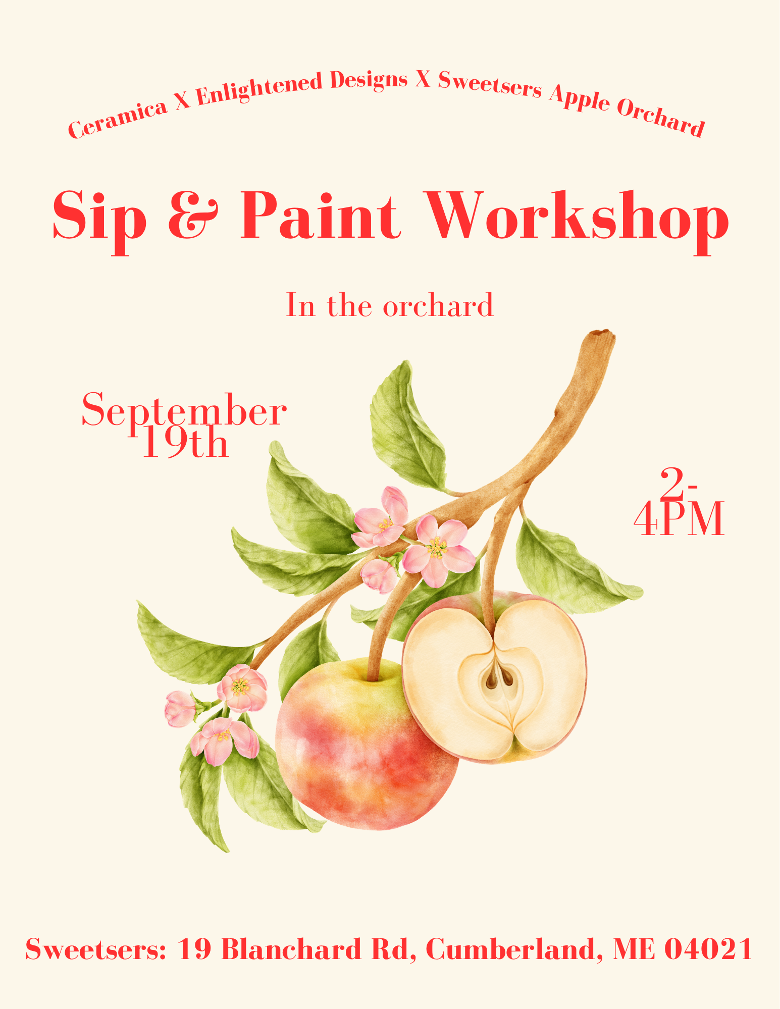 9/19 Sip & Paint Workshop at Sweetsers Apple Orchard