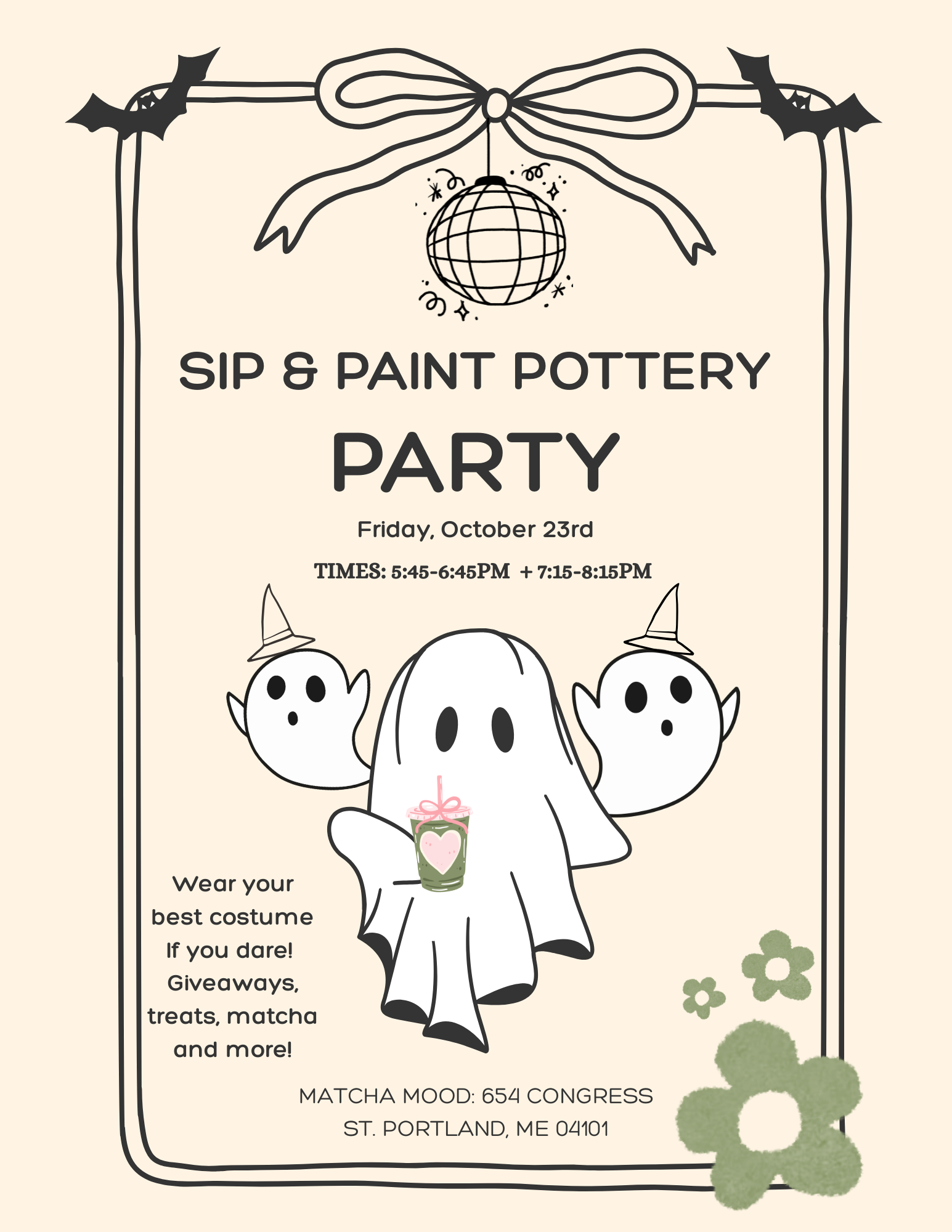 10/23 Sip & Paint Workshop at Matcha Mood (5:45-6:45PM)